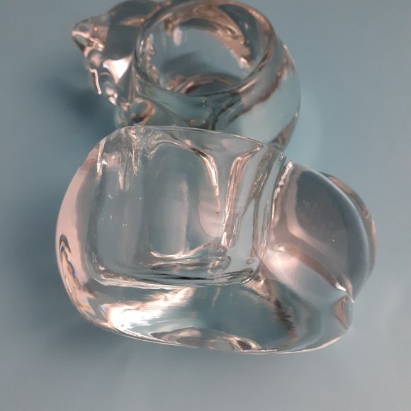 Pair of Vintage Indiana Glass Sleeping Cat/Kitten Votive Tea Light Holders - Picture 6 of 9